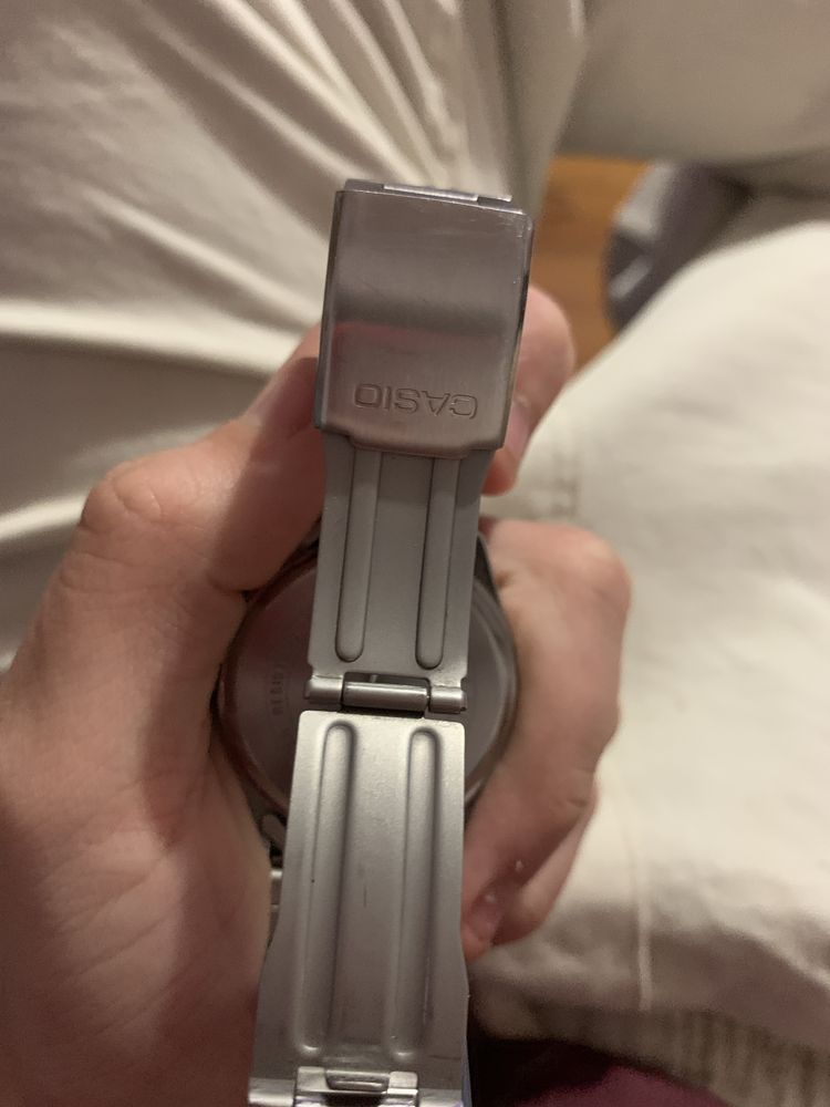Relogio casio prateado e azul