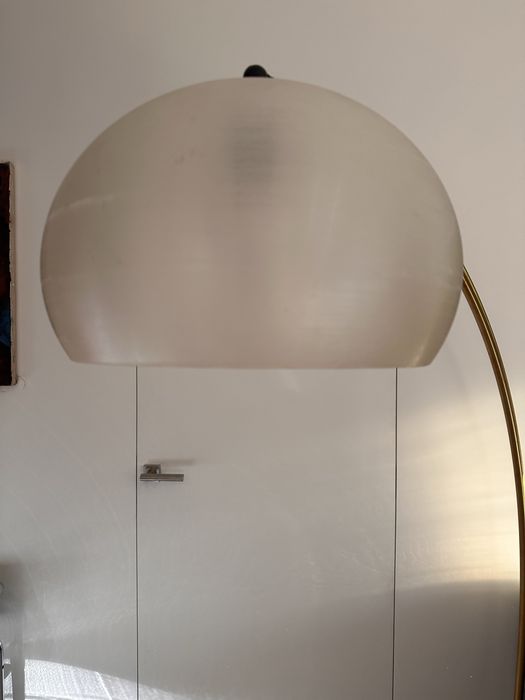 Goffredo Reggiani lampa łukowa mid century. Podstawa trawertyn