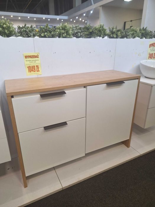 Szafka łazienkowa 125 cm z koszem CERSANIT CITY