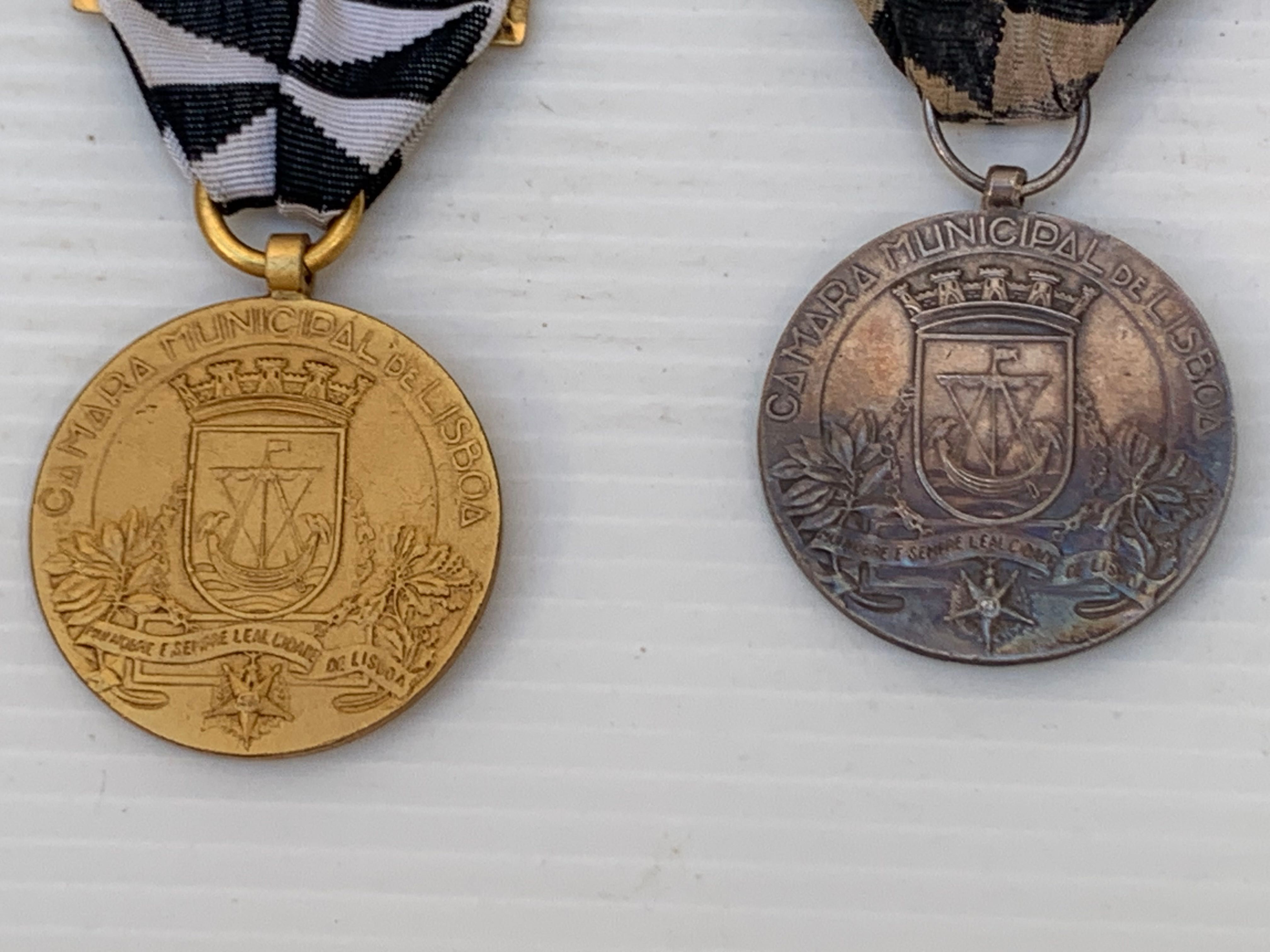 Conjunto de 4 medalhas , câmara municipal de Lisboa
