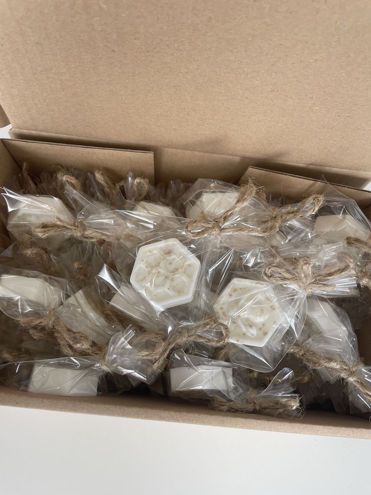 Mydło glicerunowe 60 szt, plaster miodu, upominki na weselne