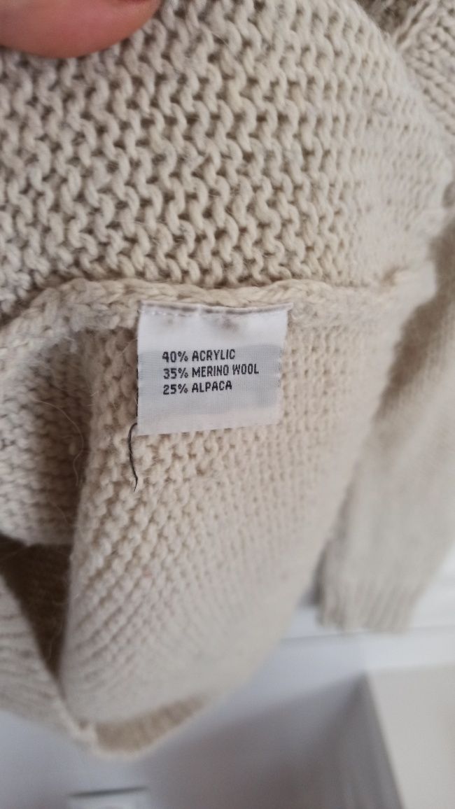 Sweter z wełny Merino i alpaki. Roz M