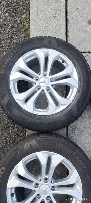 Koła alu oryg Mercedes 5x112 z oponami zima Kumho 225/60 R17, 4szt