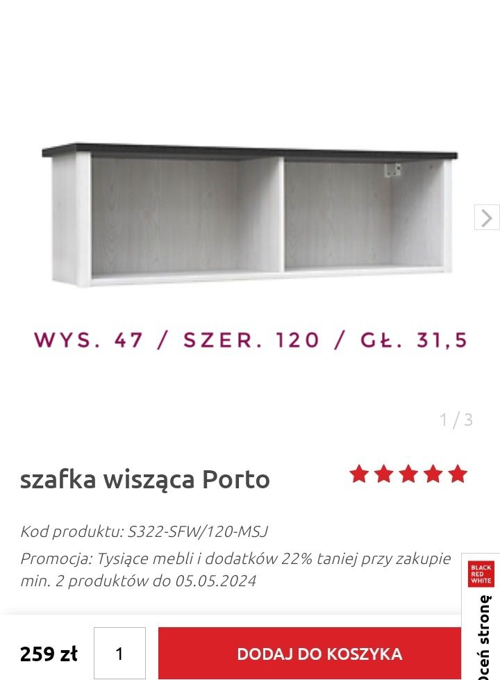Zestaw mebli BRW Porto - regał, biurko, komoda, półka