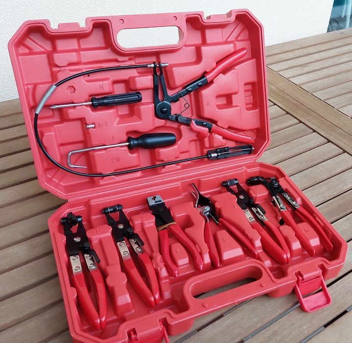 Conjunto Alicates Para Braçadeiras de Mola universal - 9 peças