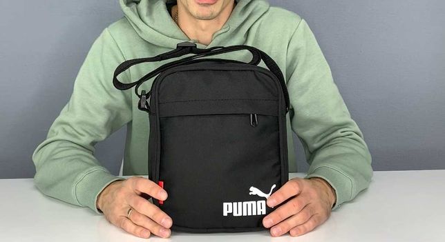 Удобная сумка мессенджер Puma через плечо для мужчин, черного цвета