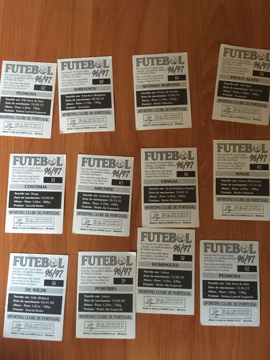 Cromos autocolantes panini ano 97/97/2000