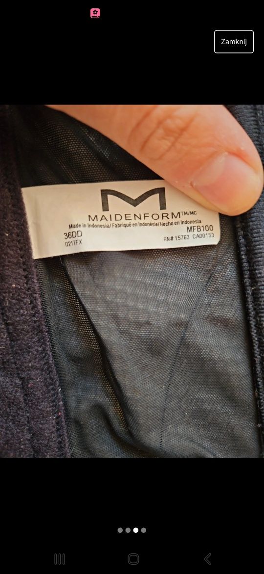 Czarny gorset damski. Maidenform. 36DD