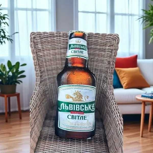 М’яка іграшка-подушка антистрес "Пиво Львівське" 3D, 70 см