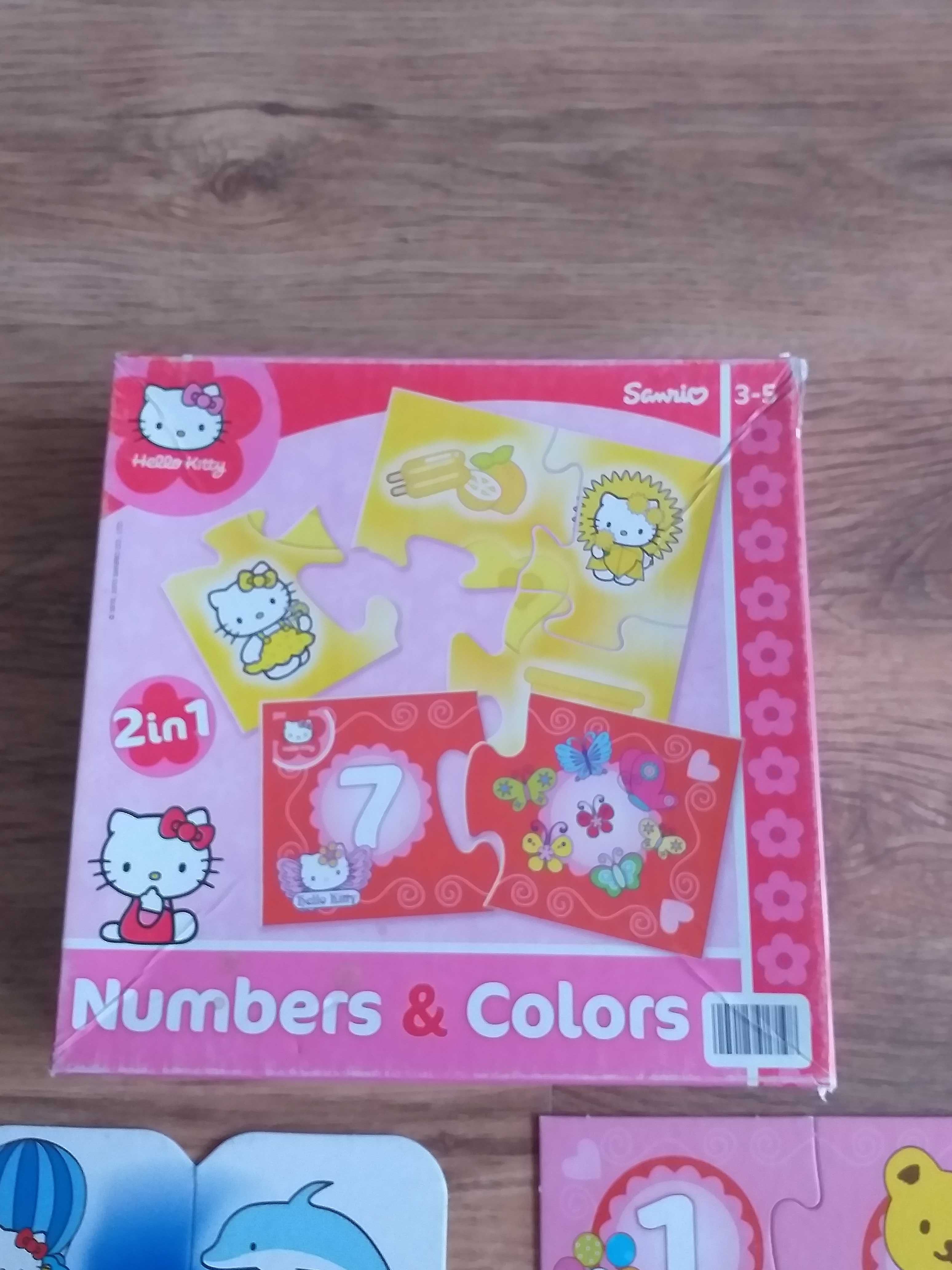 Puzzle/ gra Hello Kitty kolory/liczby 3-5 lat