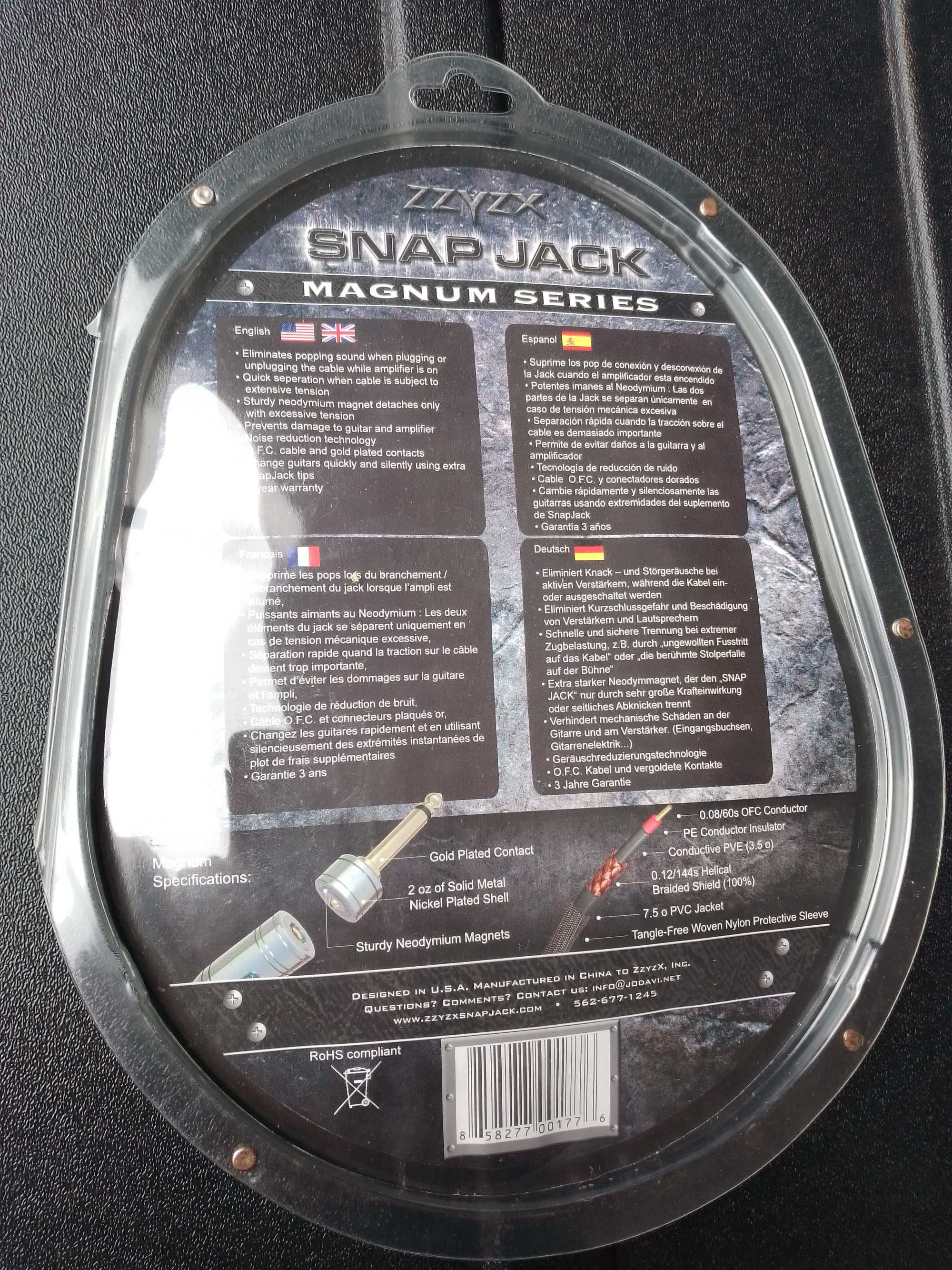 Cabo jack/jack ZZYZX Snap Jack Magnum Series 6m