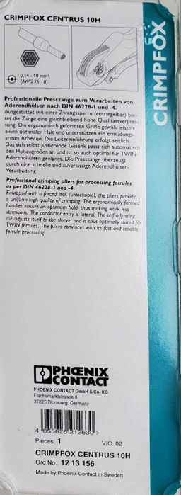 Опресувальні кліщі CRIMPFOX CENTRUS 10H (№ 1213156)