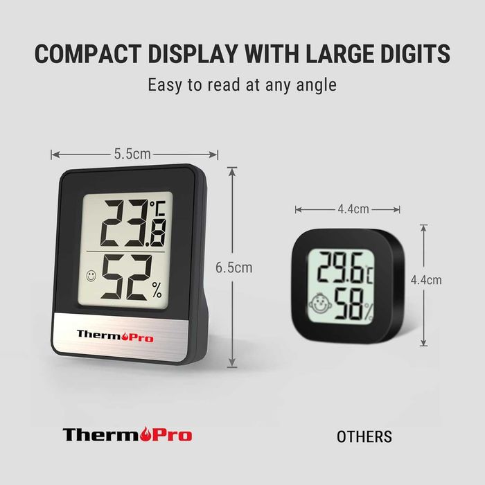ThermoPro TP49B termômetro e pequeno higrômetro digital interno