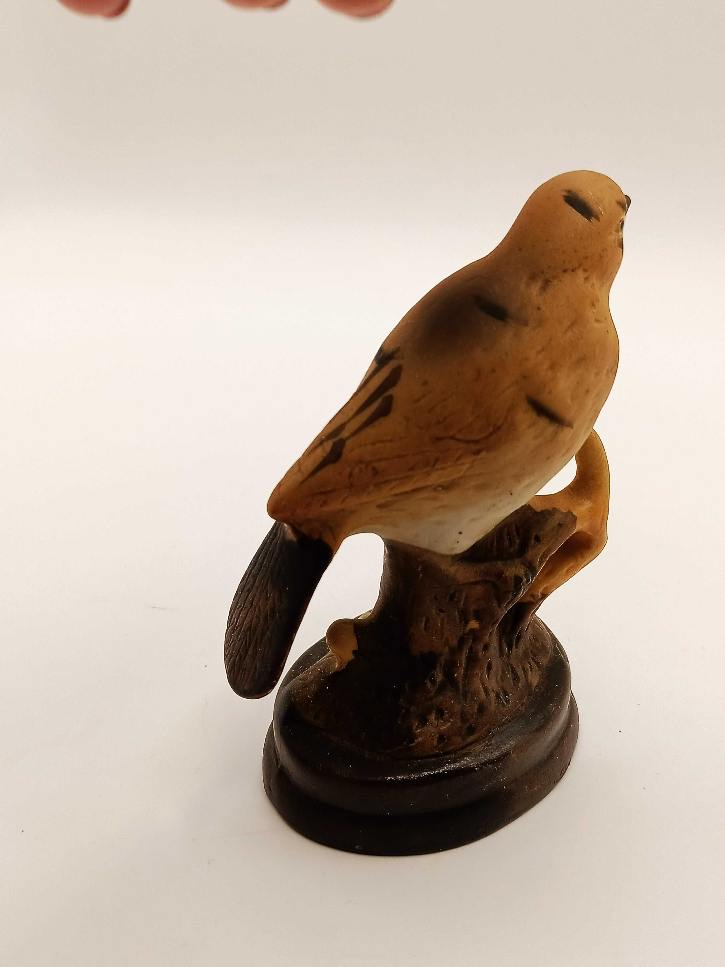 Figurka vintage ceramika bibelot zimowy ptak WOOL BRO