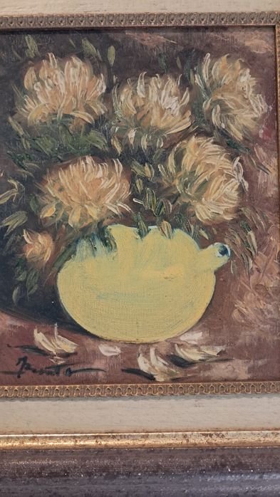 Conjunto de 2 pequenos quadros em talha dourada,  originais