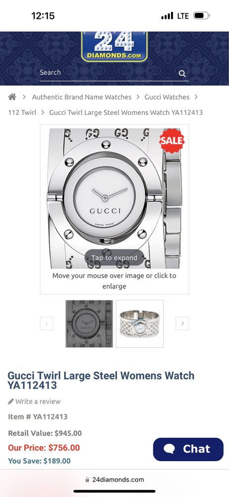 Часы Gucci Twirl Large Steel Women’s Watch Оригинал