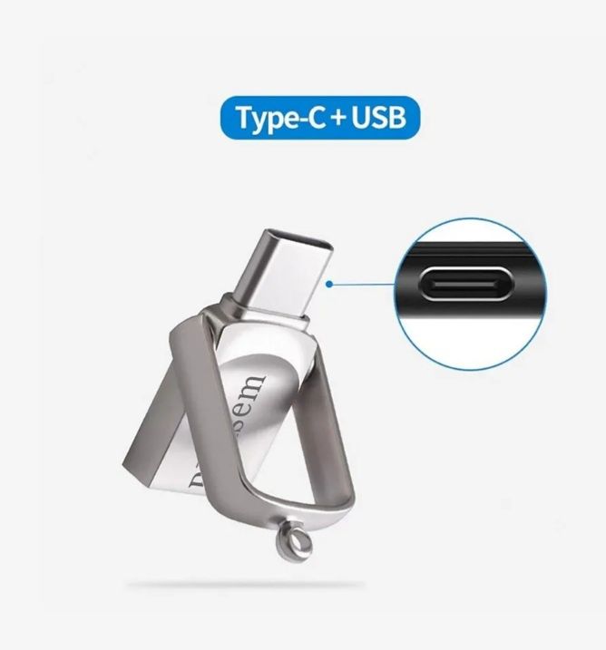 Двостороння міні флешка USB/Type-C, 64GB / Флешка для телефону та комп