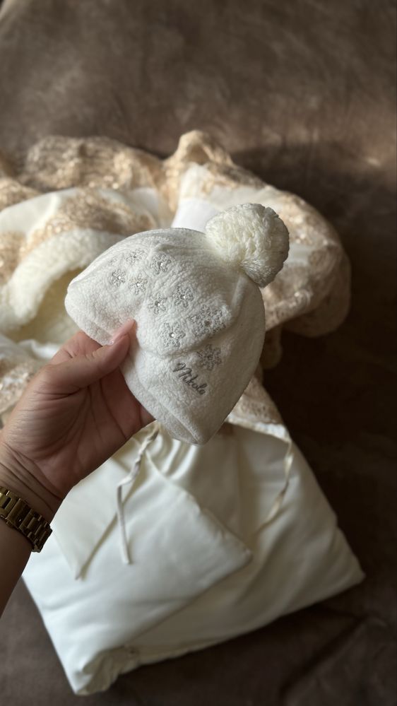 Конверт для дівчинки, зима, на виписку, Італія