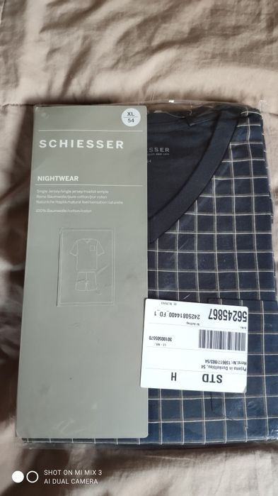 Schiesser męska piżama rozm 54 granatowa