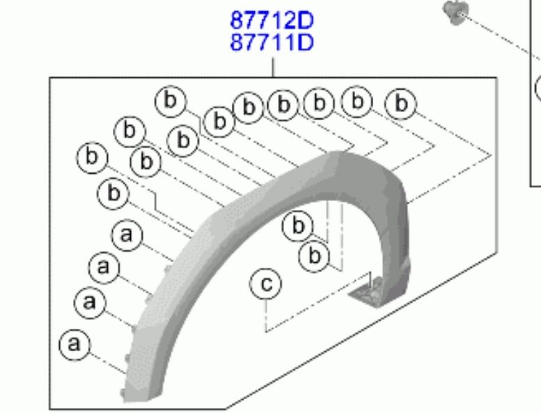 Kia EV9 23- накладка расширитель крыла переднего левого.