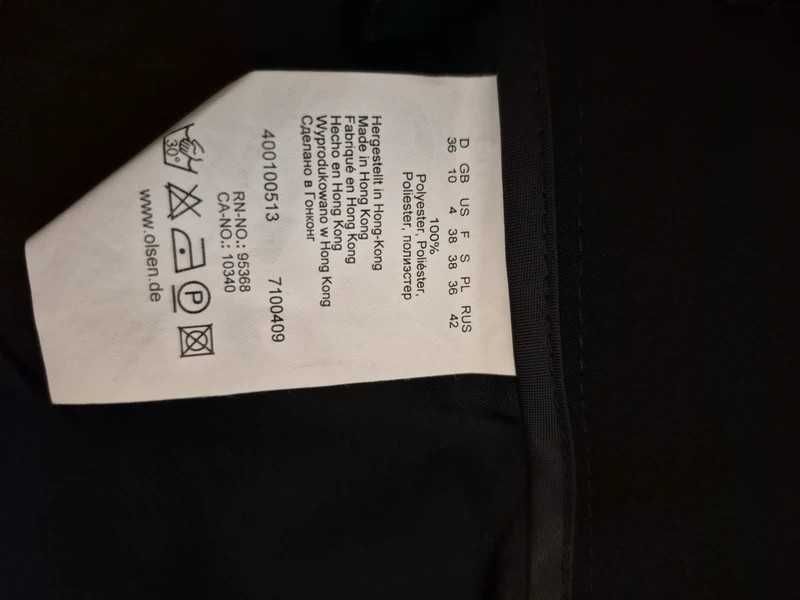 Czarne eleganckie spodnie Olsen 36 S szerokie nogawki nowe