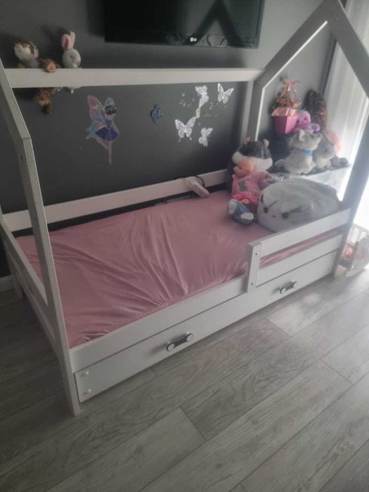 Łóżko dziecięce domek 95 cm x 165 cm z szufladą