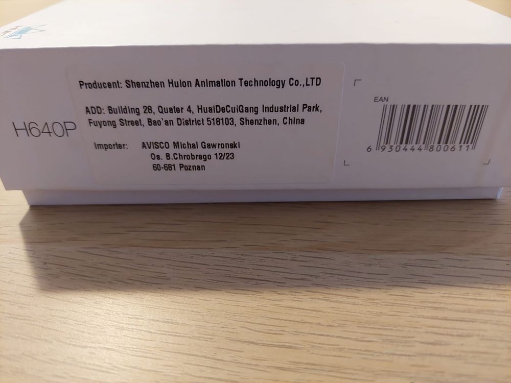 Tablet graficzny HUION H640P