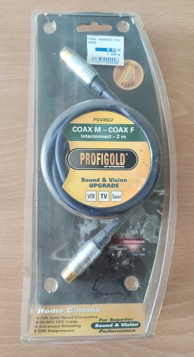 Cabo Coaxial Bandridge Profigold 2M