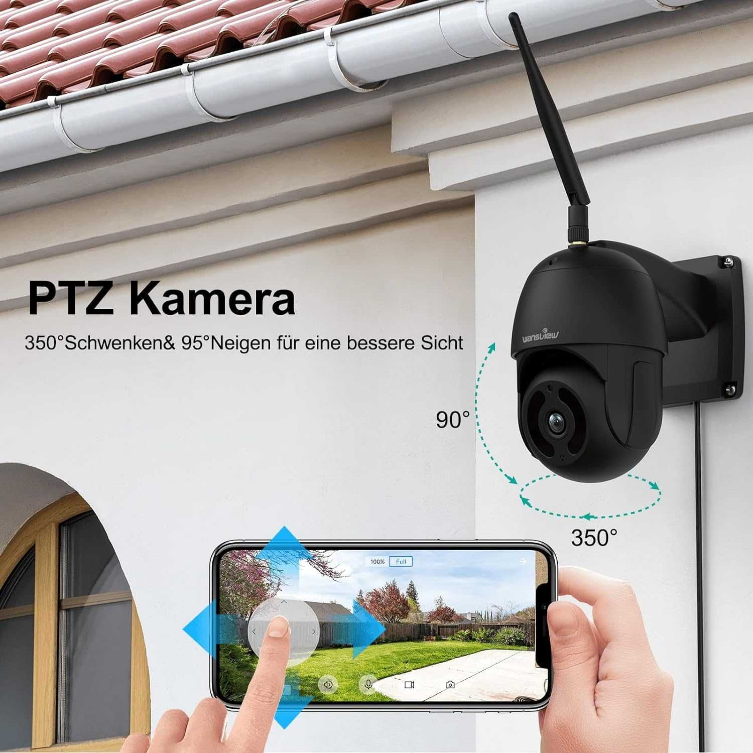 Kamera, monitoring, WiFi , 1080P, WLAN, IP zewnętrzna Wansview W9