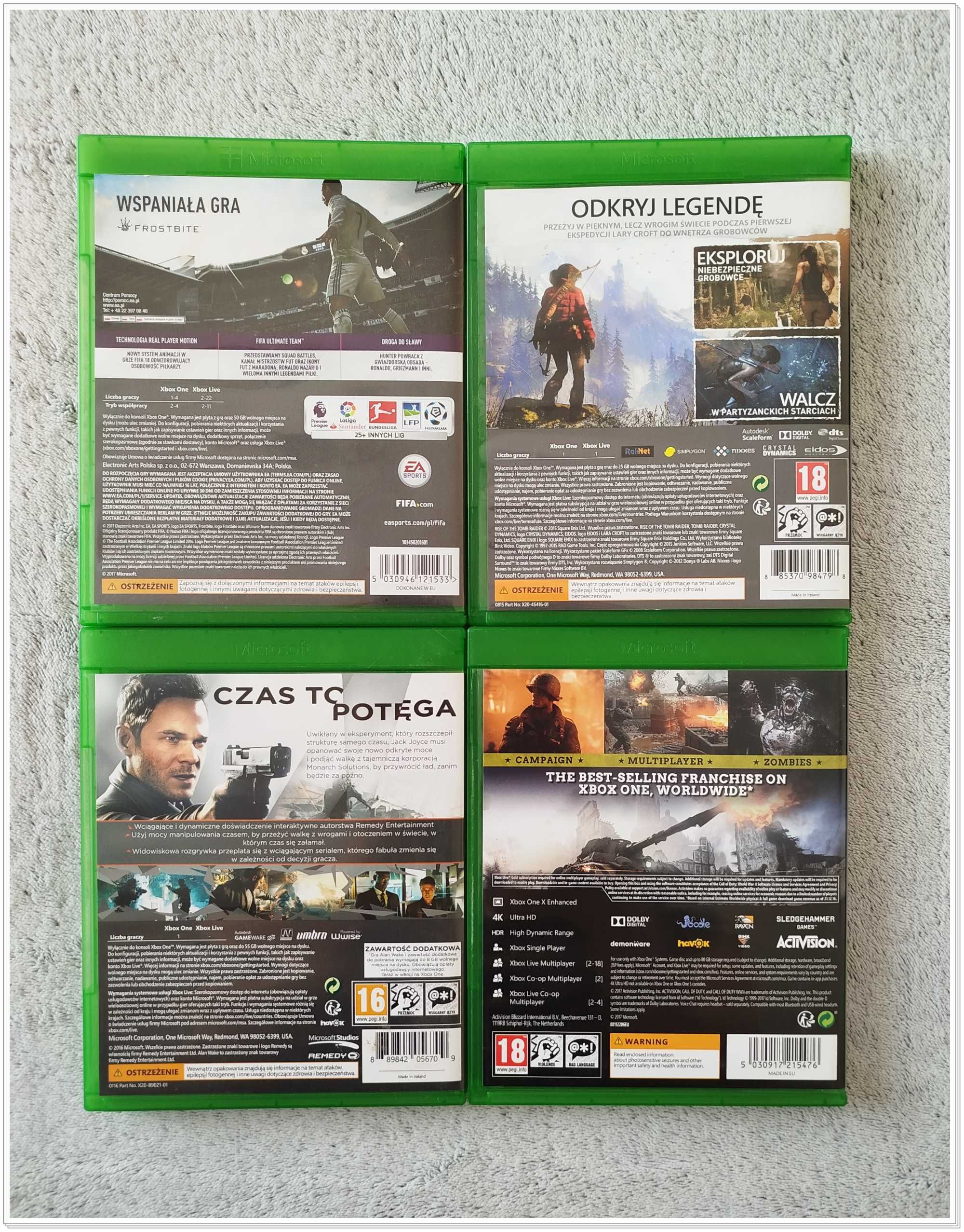 Gry na xbox one – Call Duty, Quantum Break, Tomb Raide, Fifa 18