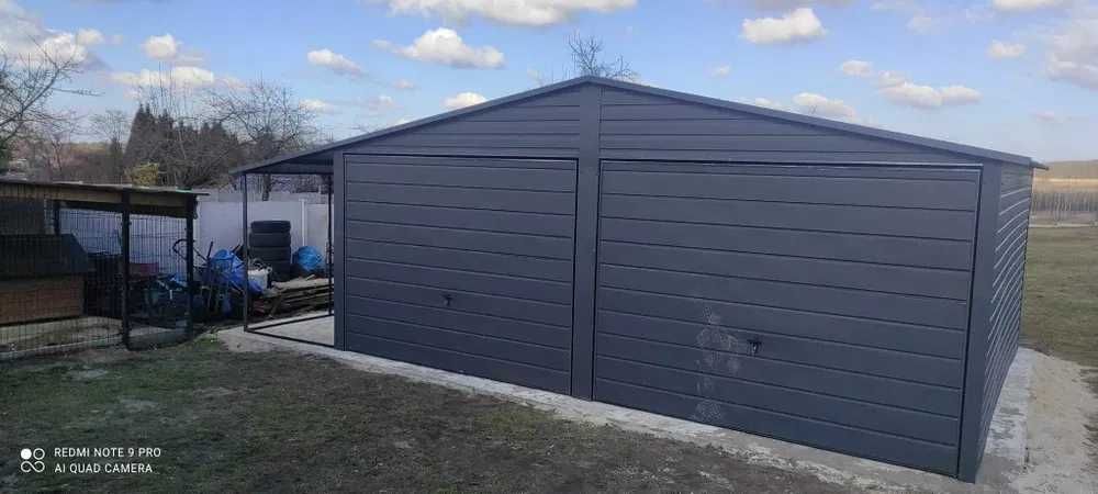 Garaż blaszany, Wiata , blaszak 35 m2 + drzwi Garaże blaszane PROMOCJA