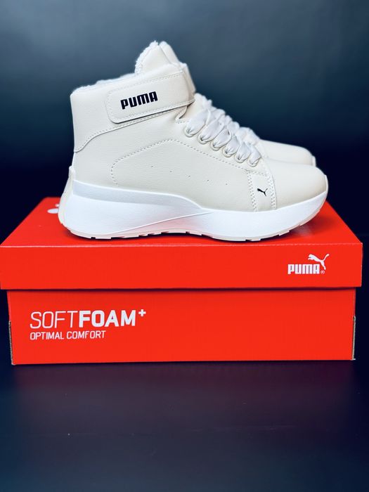 Скидка три дня! Зимние Кожаные кроссовки Пума / красовки Puma / Зима