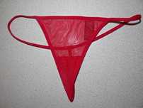 Lovehoney czerwone tiulowe stringi S