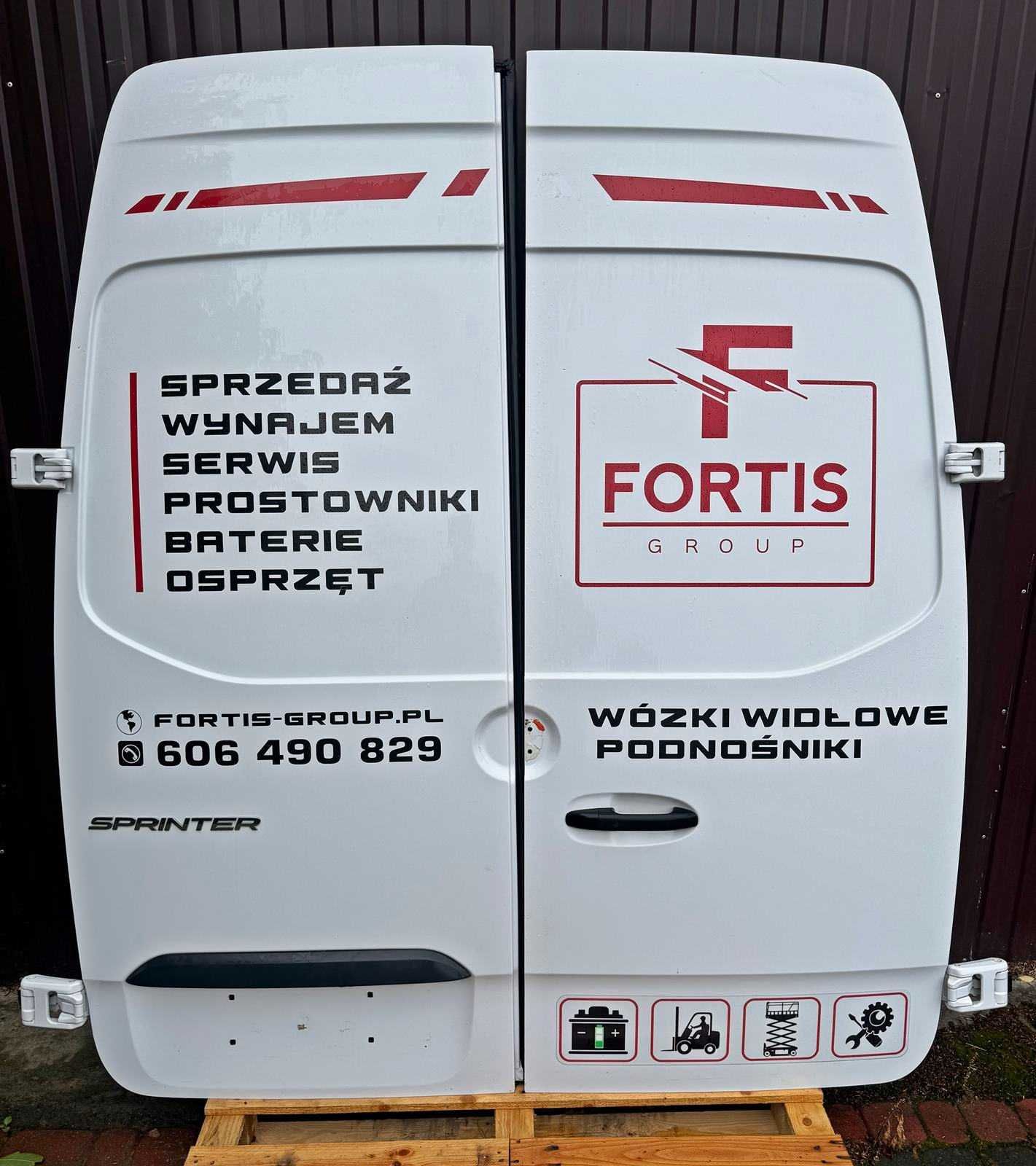 Drzwi Sprinter 907 W910 tył tylne lewe prawe wysokie białe kompletne