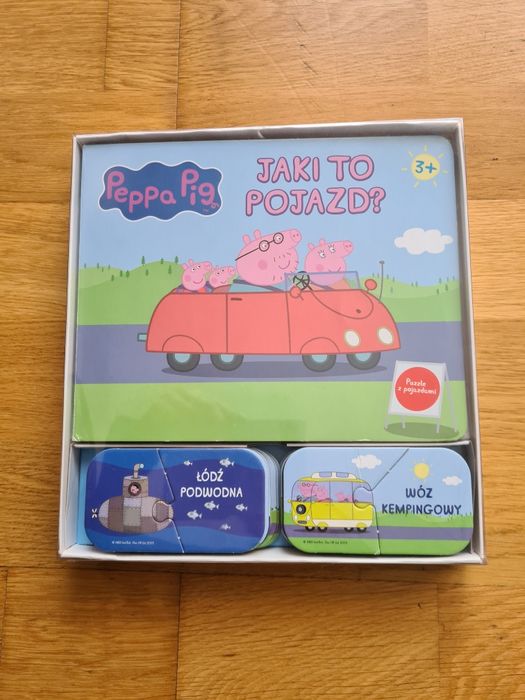 Zestaw Peppa puzzle + Książka Jaki to pojazd?