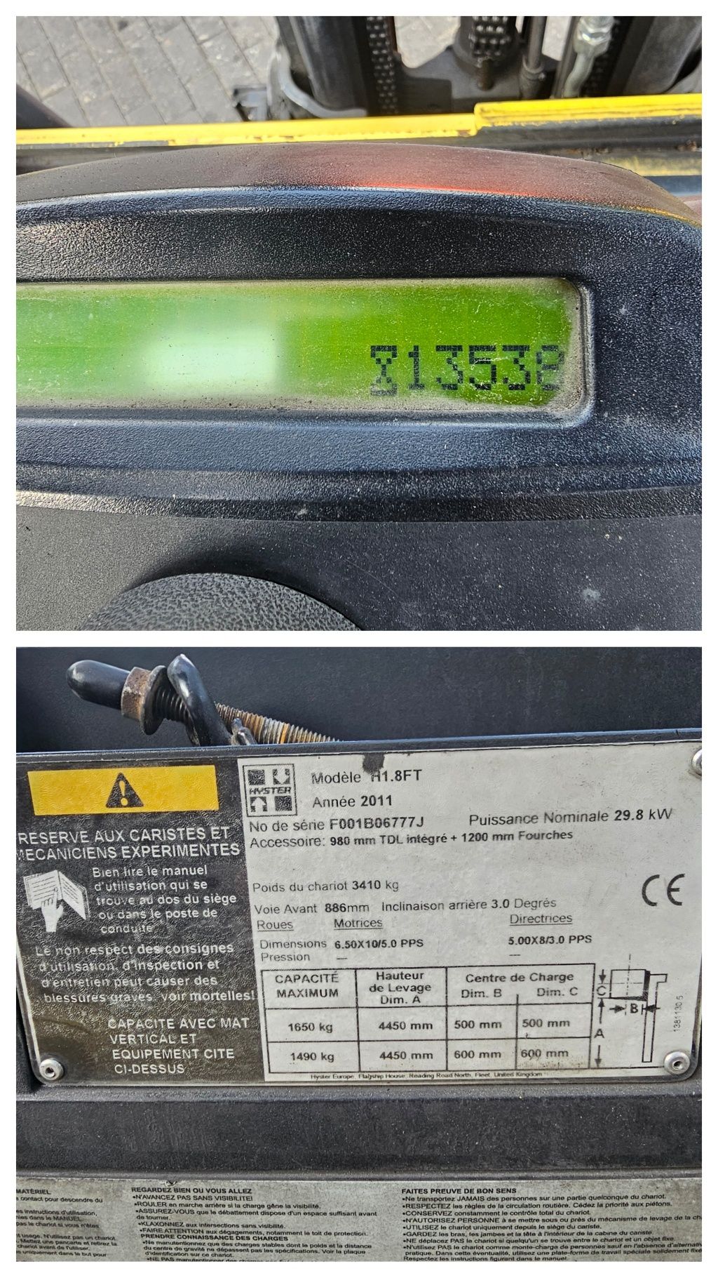 Wózek widłowy HYSTER H1.8FT TRIPLEX 4450mm LPG Gwarancja transport