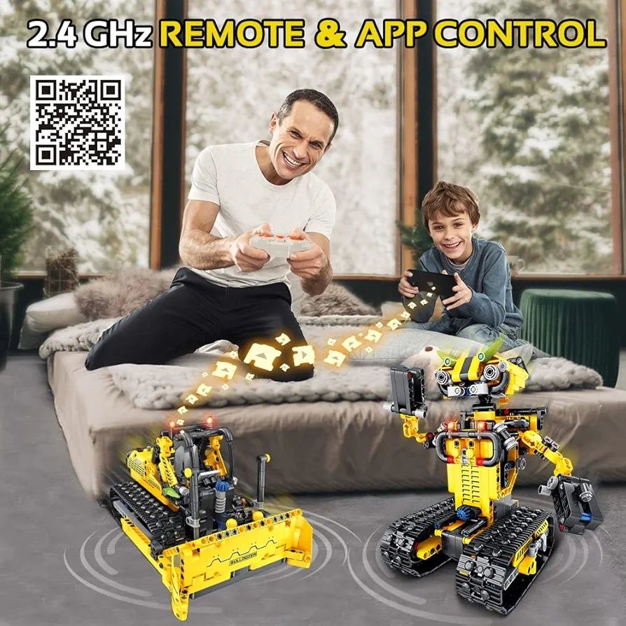HOGOKIDS Robot 2w1 Buldożer, 730 Sztuk, Zdalnie Sterowany"