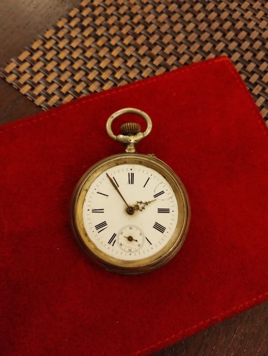 Zegarek kieszonkowy stary antyczny około 1900 rok. Srebrny!