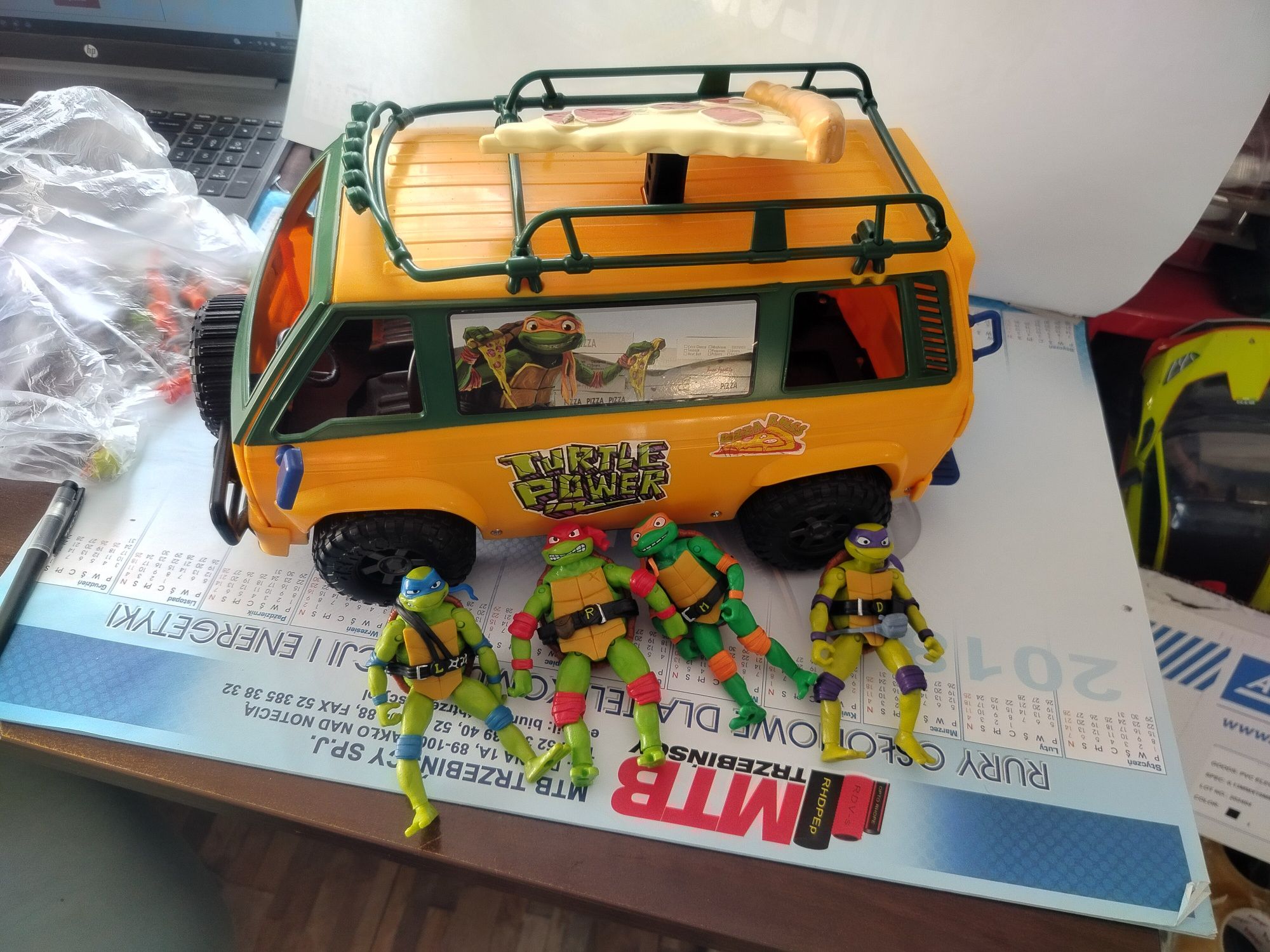Wojownicze Żółwie ninja Van, bus, auto pizzafire