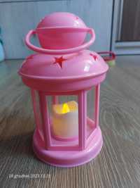 Lampion różowy, świecący