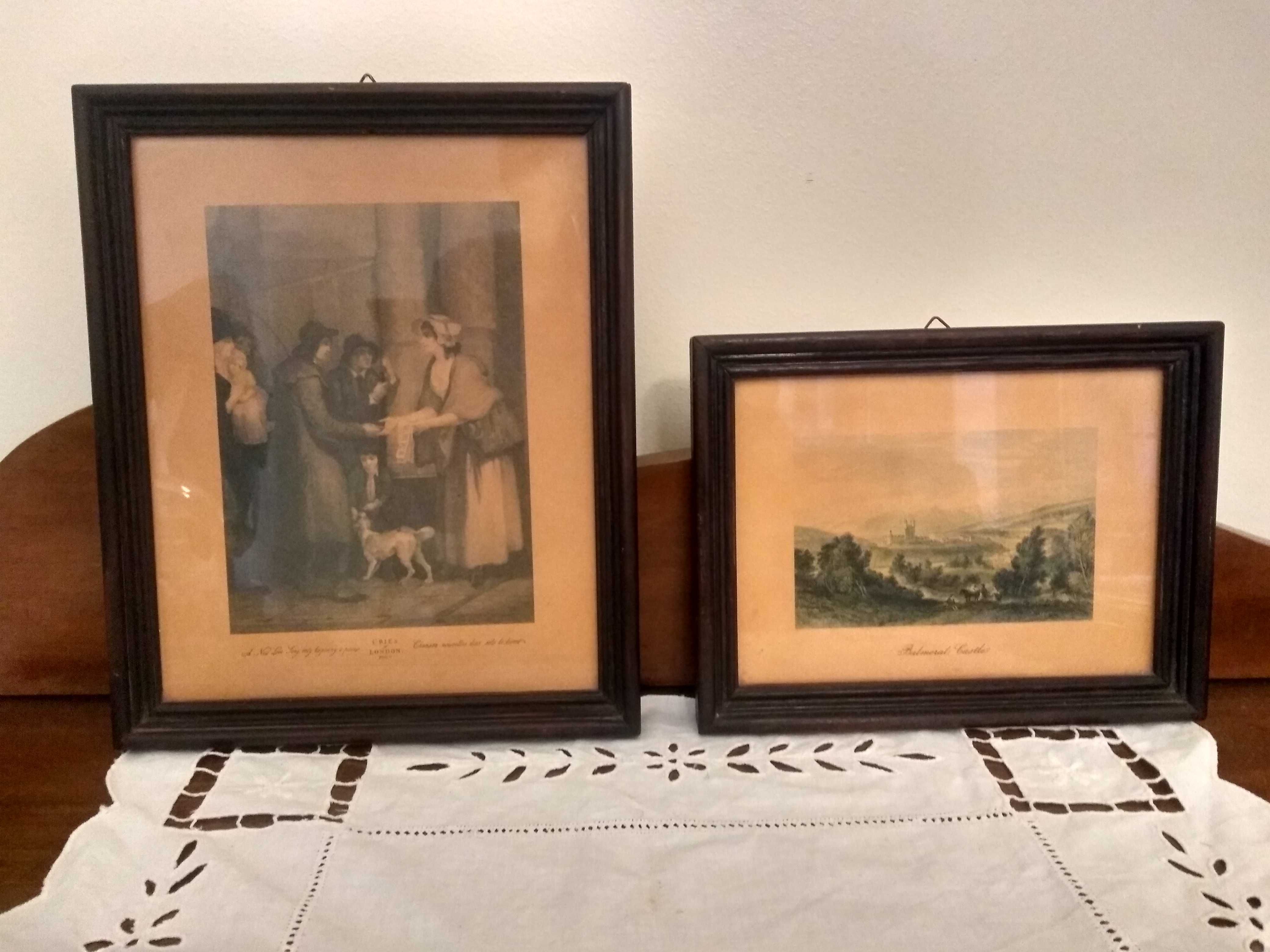 Quadros 'Cries of London' e 'Balmoral Castle'
