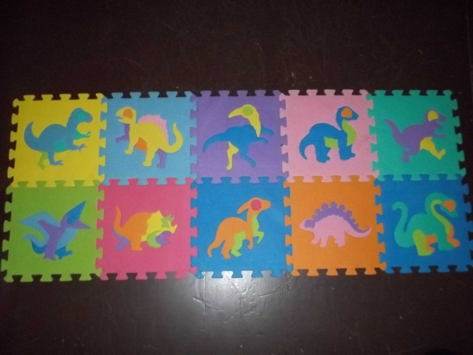 Duże puzzle piankowe DINOZAURY mata do zabawy i układanka 3w1
