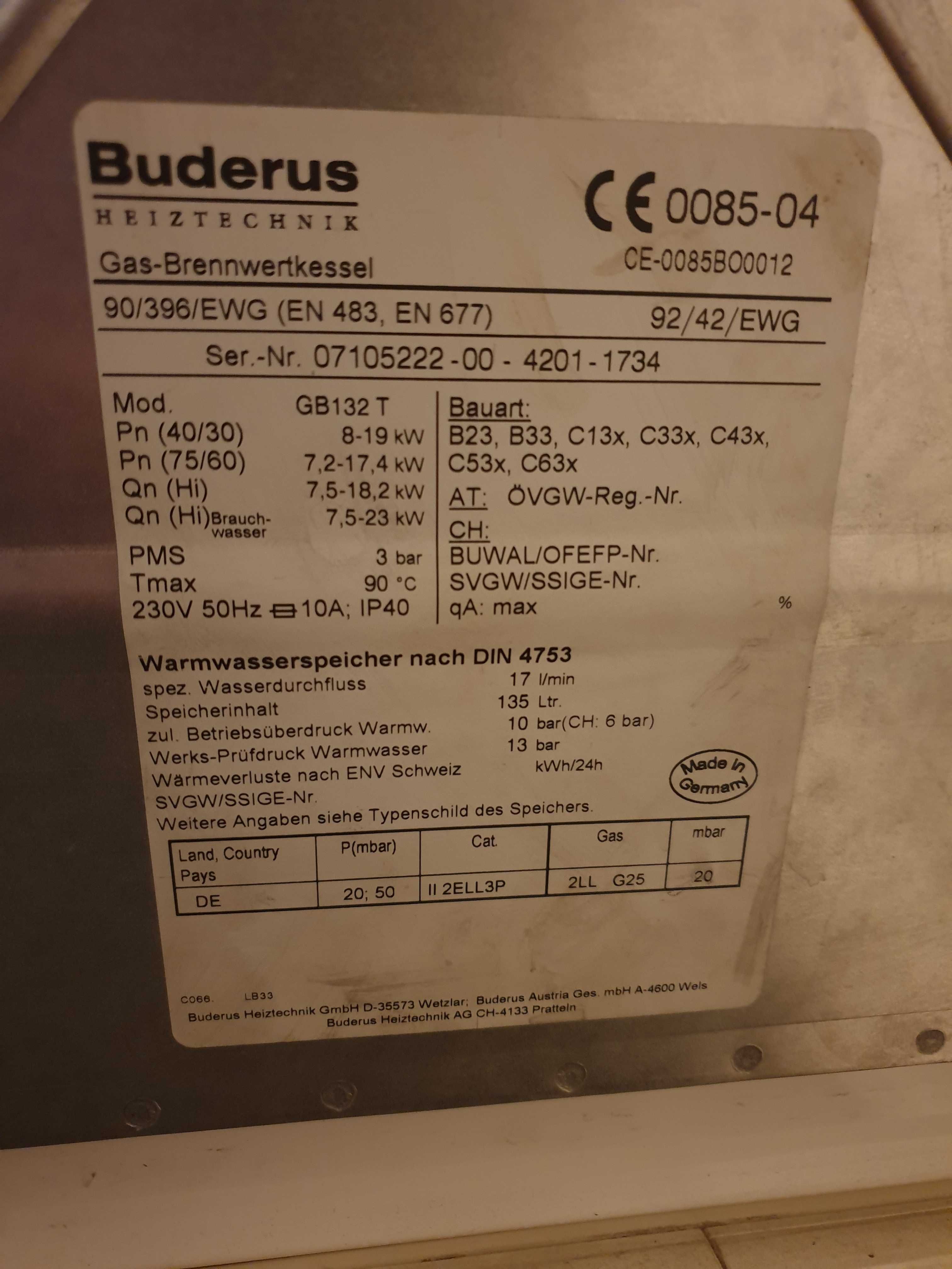 Kocioł gazowy Buderus Logamax plus GB132T