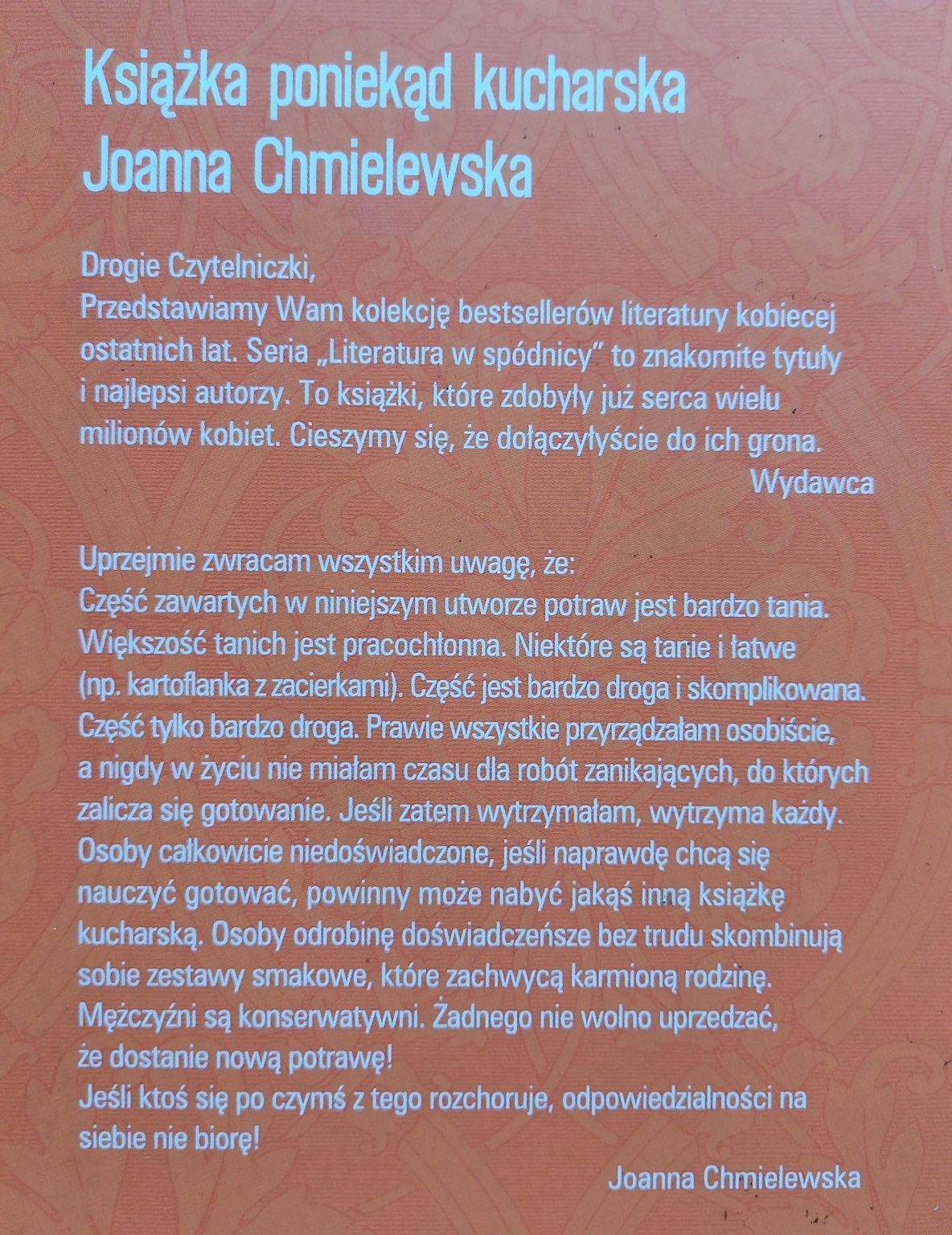 Książka poniekąd kucharska - Joanna Chmielewska