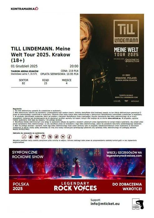 Till Lindemann - Tauron Arena Kraków