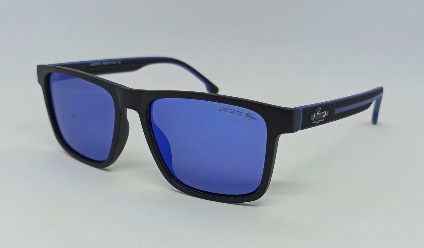 Lacoste очки мужские черные линзы синие зеркальные поляризованные