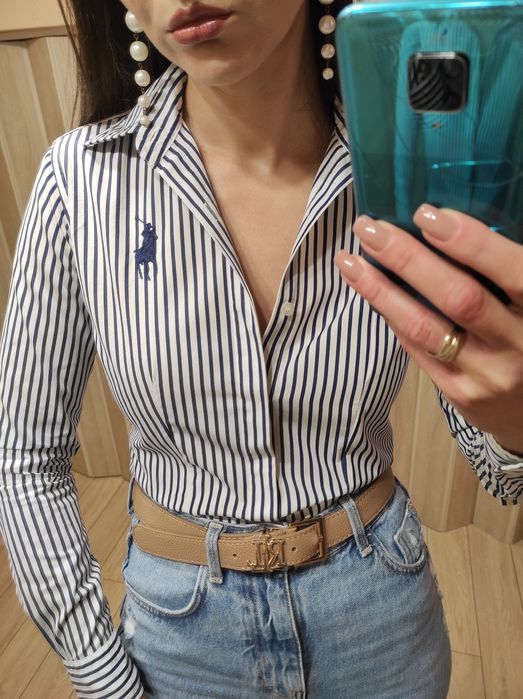 Koszula damska Ralph Lauren, duży granatowy jeździec r.34