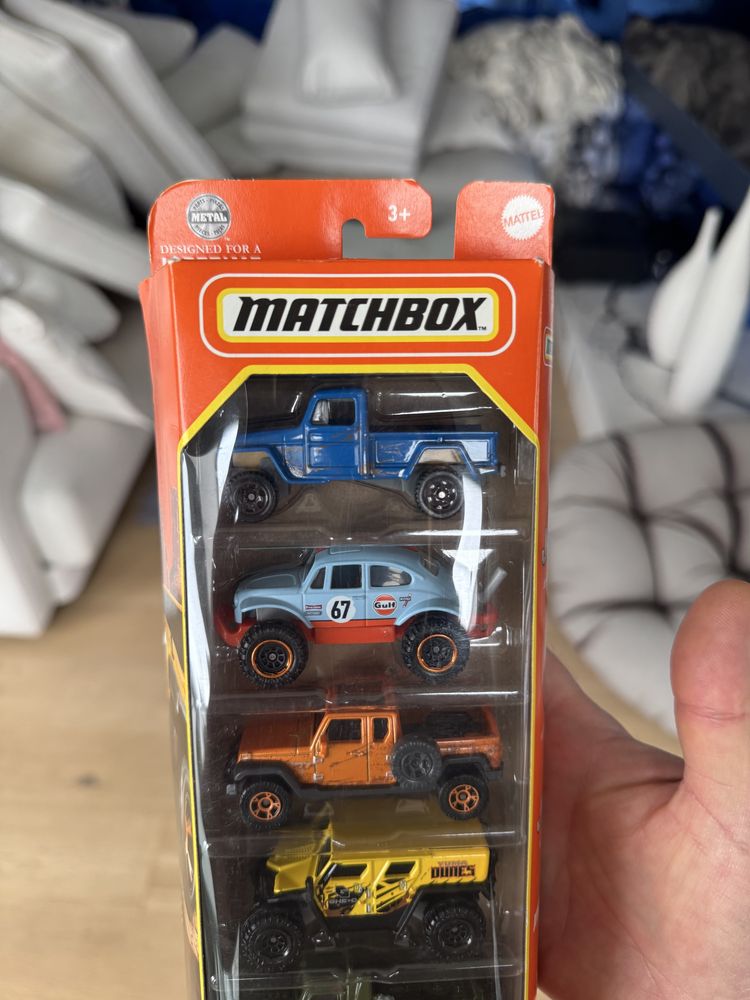 Matchbox 5-pack Vw Beetle 4x4 GULF Gladiator Willy Hot Wheels terenowe