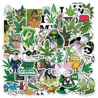Autocolantes adesivo 50 pçs folha de cãnhamo,Cannabis