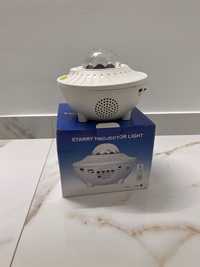 Lampa nocna projektor gwiazd LED Bluetooth biały